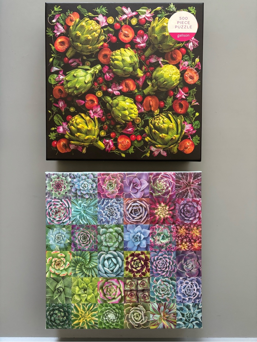 500-Piece Artichoke & Succulent Galison Puzzle Set